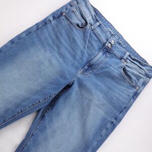 American Eagle Hi-Rise Artist Flare Jeans Blue Stretch Denim Womens Size 18 Reg